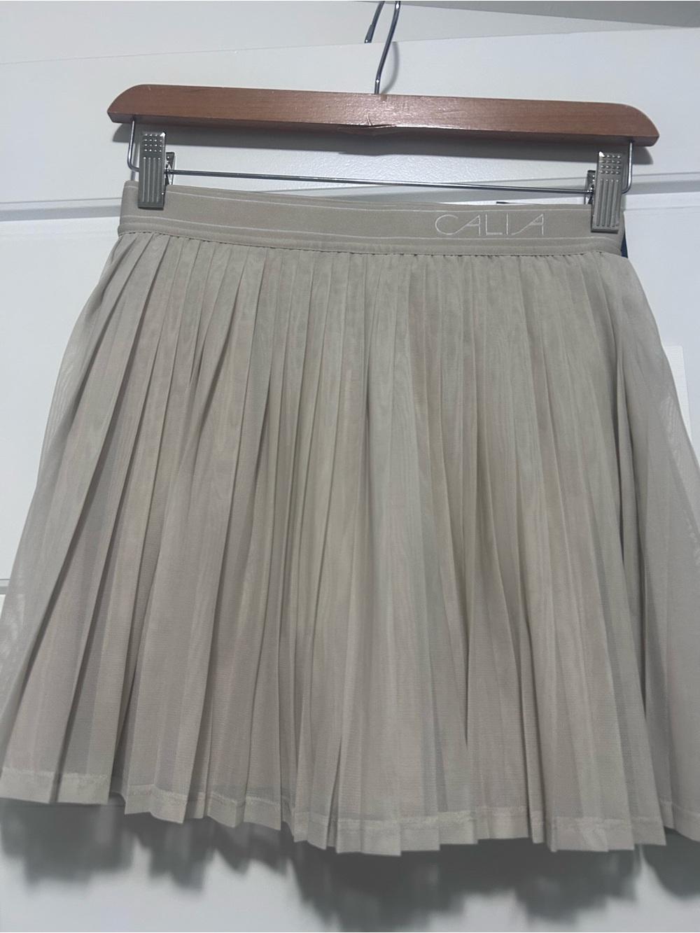 Calia Beige Pleated Tulle Skirt